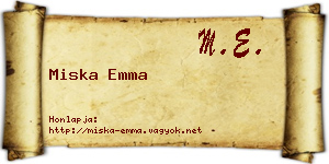 Miska Emma névjegykártya